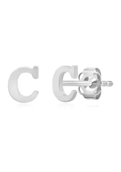 Promo ๐ 14K White Gold Letter (C) Stud Earrings by Belk & Co. โจ