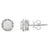 Budget 🧨 Sterling Silver 5mm Round Opal Diamond Accent Halo Stud Earrings by Belk & Co. 🔥
