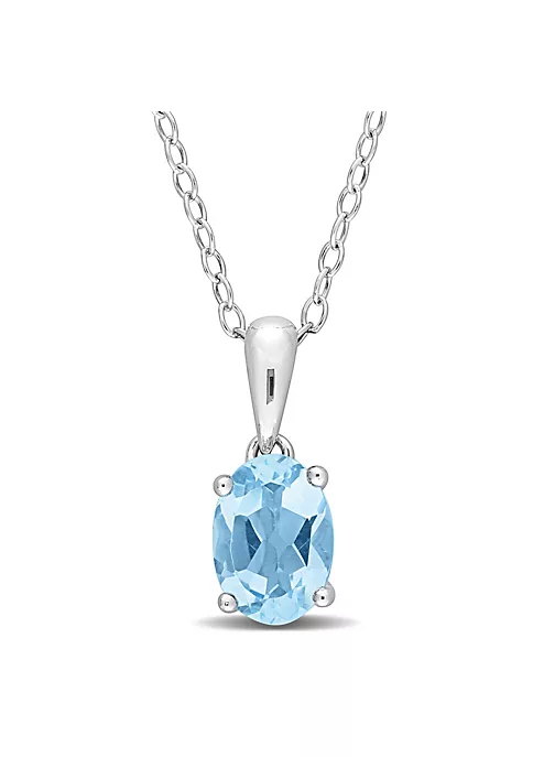 Promo ๐งจ 1 ct. t.g.w. Sky Blue Topaz Solitaire Pendant with Chain in Sterling Silver by Belk & Co. ๐ 1 Promo ๐งจ 1 ct. t.g.w. Sky Blue Topaz Solitaire Pendant with Chain in Sterling Silver by Belk & Co. ๐