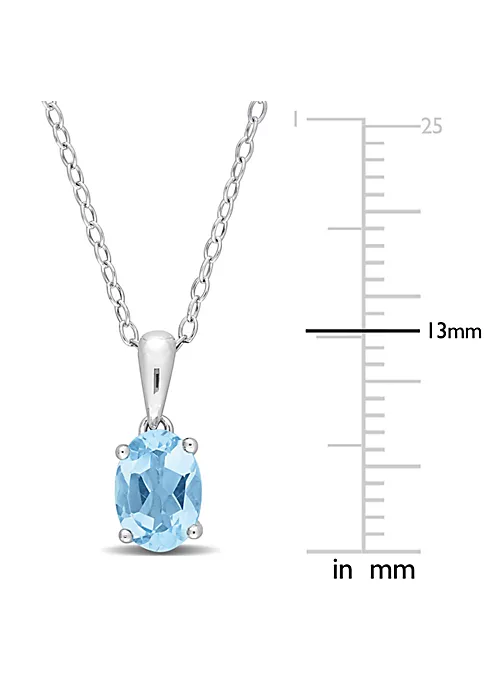 Promo ๐งจ 1 ct. t.g.w. Sky Blue Topaz Solitaire Pendant with Chain in Sterling Silver by Belk & Co. ๐ 3 Promo ๐งจ 1 ct. t.g.w. Sky Blue Topaz Solitaire Pendant with Chain in Sterling Silver by Belk & Co. ๐ - Image 3
