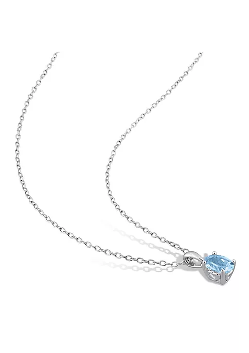 Promo ๐งจ 1 ct. t.g.w. Sky Blue Topaz Solitaire Pendant with Chain in Sterling Silver by Belk & Co. ๐ 4 Promo ๐งจ 1 ct. t.g.w. Sky Blue Topaz Solitaire Pendant with Chain in Sterling Silver by Belk & Co. ๐ - Image 4