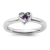 Coupon 💯 1/10 ct. t.w. Amethyst Stackable Expressions Heart Ring in Sterling Silver by Belk & Co. 😍