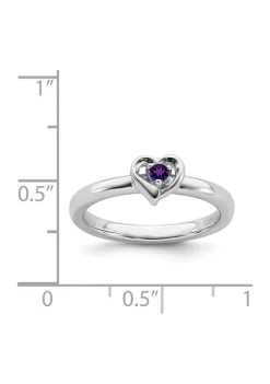 Coupon 💯 1/10 ct. t.w. Amethyst Stackable Expressions Heart Ring in Sterling Silver by Belk & Co. 😍 -DealsBelk & Co. Store Belk 32613