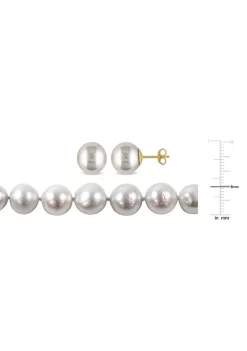Discount 🎁 9-11MM, 9-10MM South Sea Cultured Pearl Necklace Set with 14k Yellow Gold Clasp by Belk & Co. 🔔 -DealsBelk & Co. Store Belk 32630