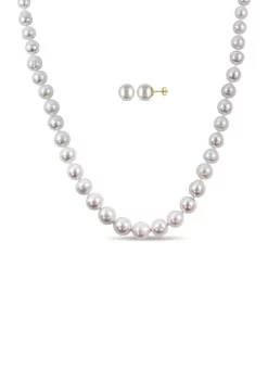 Discount 🎁 9-11MM, 9-10MM South Sea Cultured Pearl Necklace Set with 14k Yellow Gold Clasp by Belk & Co. 🔔 -DealsBelk & Co. Store Belk 32633
