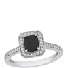 Top 10 ❤️ 1.25 ct. t.w. Black and White Diamond Halo Engagement Ring in 10K White Gold by Belk & Co. ⭐