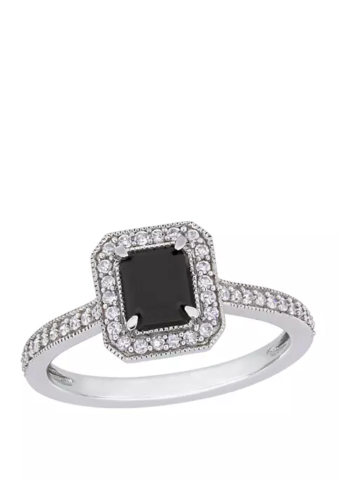 Top 10 ❤️ 1.25 ct. t.w. Black and White Diamond Halo Engagement Ring in 10K White Gold by Belk & Co. ⭐ 1 Top 10 ❤️ 1.25 ct. t.w. Black and White Diamond Halo Engagement Ring in 10K White Gold by Belk & Co. ⭐
