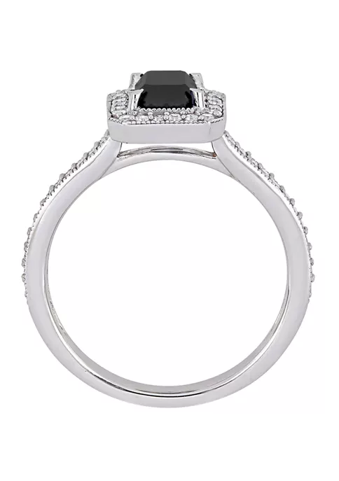 Top 10 ❤️ 1.25 ct. t.w. Black and White Diamond Halo Engagement Ring in 10K White Gold by Belk & Co. ⭐ 3 Top 10 ❤️ 1.25 ct. t.w. Black and White Diamond Halo Engagement Ring in 10K White Gold by Belk & Co. ⭐ - Image 3