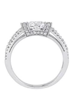 Deals 😍 1 ct. t.w. Lab Created White Sapphire and 1/3 ct. t.w. Diamond Split Shank Engagement Ring in 10K White Gold by Belk & Co. 😉 -DealsBelk & Co. Store Belk 32666