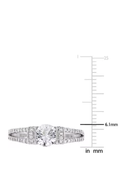 Deals 😍 1 ct. t.w. Lab Created White Sapphire and 1/3 ct. t.w. Diamond Split Shank Engagement Ring in 10K White Gold by Belk & Co. 😉 -DealsBelk & Co. Store Belk 32667