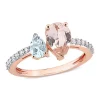 Brand new ⌛ Pear Shape Morganite, Aquamarine and White Topaz Ring in 10k Rose Gold by Belk & Co. 🧨