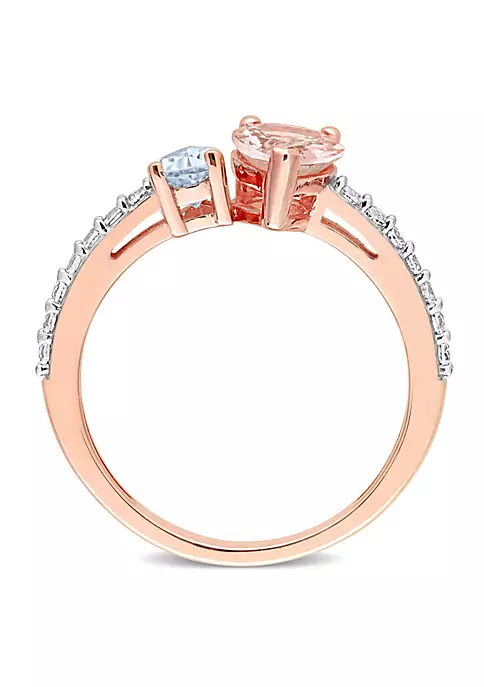 Brand new โ Pear Shape Morganite, Aquamarine and White Topaz Ring in 10k Rose Gold by Belk & Co. ๐งจ 3 Brand new โ Pear Shape Morganite, Aquamarine and White Topaz Ring in 10k Rose Gold by Belk & Co. ๐งจ - Image 3