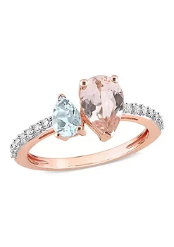 Brand new โ Pear Shape Morganite, Aquamarine and White Topaz Ring in 10k Rose Gold by Belk & Co. ๐งจ 11 Brand new โ Pear Shape Morganite, Aquamarine and White Topaz Ring in 10k Rose Gold by Belk & Co. ๐งจ -DealsBelk & Co. Store Belk 32674
