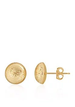 Deals 💯 Button Earrings in 14K Yellow Gold by Belk & Co. 😀