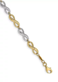 Top 10 💯 14K Two-Tone Infinity Symbol 7.5-Inch Bracelet by Belk & Co. 🥰 -DealsBelk & Co. Store Belk 32686