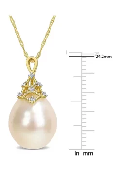 New ❤️ 9-10MM South Sea Cultured Pearl and Diamond Accent Necklace in 14k Yellow Gold by Belk & Co. 🧨 7 New ❤️ 9-10MM South Sea Cultured Pearl and Diamond Accent Necklace in 14k Yellow Gold by Belk & Co. 🧨 -DealsBelk & Co. Store Belk 32703