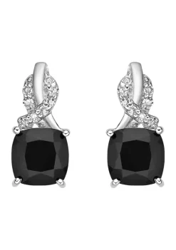 Outlet 🥰 1.6 ct. t.w. Black Onyx and Diamond Accent Earrings in Sterling Silver by Belk & Co. 🎁 -DealsBelk & Co. Store Belk 32714