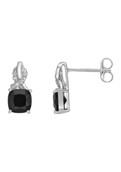 Outlet 🥰 1.6 ct. t.w. Black Onyx and Diamond Accent Earrings in Sterling Silver by Belk & Co. 🎁 -DealsBelk & Co. Store Belk 32716