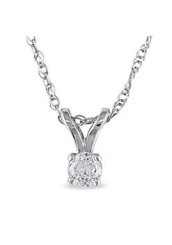 Wholesale ๐ 1/10 ct. t.w. Diamond Solitaire Pendant with Chain in 14K White Gold by Belk & Co. ๐งจ
