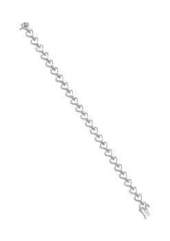 Best Sale 👏 1/5 ct. t.w. Diamond Heart Bracelet in Rhodium-plated Sterling Silver by Belk & Co. ❤️