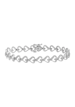 Best Sale 👏 1/5 ct. t.w. Diamond Heart Bracelet in Rhodium-plated Sterling Silver by Belk & Co. ❤️ -DealsBelk & Co. Store Belk 32738