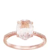 Discount 🔥 2.4 ct. t.w. Morganite and 1/10 ct. t.w. Diamond Ring in 10K Rose Gold by Belk & Co. ⭐