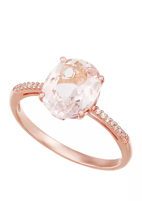 Discount ๐ฅ 2.4 ct. t.w. Morganite and 1/10 ct. t.w. Diamond Ring in 10K Rose Gold by Belk & Co. โญ 2 Discount ๐ฅ 2.4 ct. t.w. Morganite and 1/10 ct. t.w. Diamond Ring in 10K Rose Gold by Belk & Co. โญ - Image 2