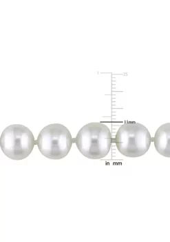 Budget 🌟 9-11 MM Graduated South Sea Pearl Strand with 14kT White Gold Matte Diamond Ball Clasp by Belk & Co. ⭐ -DealsBelk & Co. Store Belk 32777