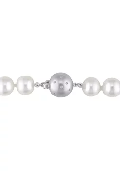 Budget 🌟 9-11 MM Graduated South Sea Pearl Strand with 14kT White Gold Matte Diamond Ball Clasp by Belk & Co. ⭐ -DealsBelk & Co. Store Belk 32778