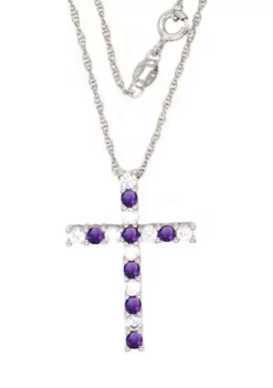 Best reviews of ๐คฉ Amethyst Cross Pendant Necklace in Sterling Silver by Belk & Co. โญ