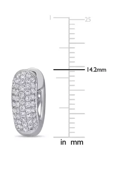 Discount 🤩 1/2 ct. tw. Diamond Cluster Cuff Hoop Earrings in 14K White Gold by Belk & Co. ⭐ -DealsBelk & Co. Store Belk 32793