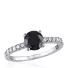Top 10 🎉 1.25 ct. t.w. Black and White Diamond Engagement Ring in 14k White Gold by Belk & Co. 🌟