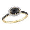 Best reviews of 🥰 1.2 ct. t.w. Black and White Diamond Oval Halo Engagement Ring in 14k Yellow Gold by Belk & Co. ✨