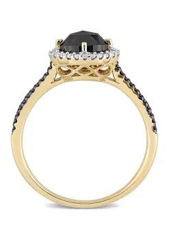 Best reviews of 🥰 1.2 ct. t.w. Black and White Diamond Oval Halo Engagement Ring in 14k Yellow Gold by Belk & Co. ✨ -DealsBelk & Co. Store Belk 32814