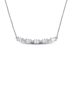 New ✨ 3 ct. t.w. White Sapphire and 1/7 ct. t.w. Diamond Bar Necklace in 14K White Gold by Belk & Co. 😉
