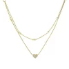 Best Sale 💯 1/8 ct. t.w. Diamond Layered Heart Necklace in 14K Yellow Gold by Belk & Co. 🧨