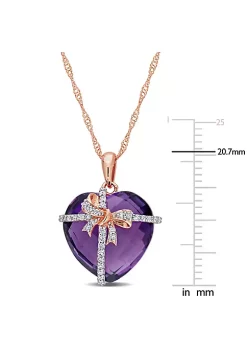 Flash Sale 🌟 12 ct. t.g.w. Amethyst and 1/8 ct. t.w. Diamond Heart Pendant with Chain in 10K Rose Gold by Belk & Co. ⌛ -DealsBelk & Co. Store Belk 32839