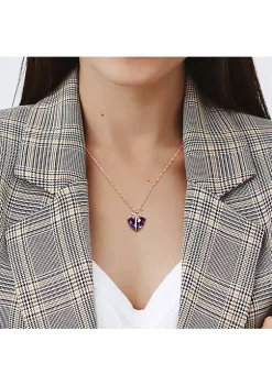 Flash Sale 🌟 12 ct. t.g.w. Amethyst and 1/8 ct. t.w. Diamond Heart Pendant with Chain in 10K Rose Gold by Belk & Co. ⌛ -DealsBelk & Co. Store Belk 32840