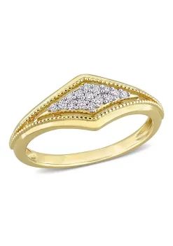 Buy 👍 1/10 ct. t.w. Diamond Pave Ring in 10K Yellow Gold by Belk & Co. 😉