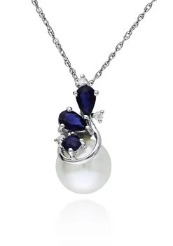 Hot Sale 🎁 10k White Gold Cultured Freshwater Pearl, Sapphire, and Diamond Pendant by Belk & Co. 😀 5 Hot Sale 🎁 10k White Gold Cultured Freshwater Pearl, Sapphire, and Diamond Pendant by Belk & Co. 😀 -DealsBelk & Co. Store Belk 32862