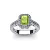Best Pirce 🌟 1 1/2cttw Octagon Shape Peridot and Halo Diamond Ring In Sterling Silver by Belk & Co. 🔔