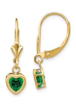 Best Sale โค๏ธ 1 ct. t.w. Mount St. Helens 5mm Heart Earrings in 14K Yellow Gold by Belk & Co. โ