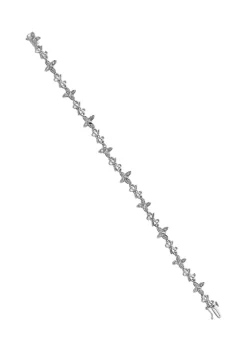 Promo 🎁 1/8 ct. t.w. Diamond Butterfly and Bows Bracelet in Rhodium Plated Sterling Silver by Belk & Co. 🔥