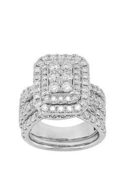 Promo 🎁 3 ct. t.w. Diamond Bridal Ring Set in 10K White Gold by Belk & Co. 🌟