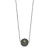 Best reviews of ✔️ Sterling Silver Rhodium 8-9mm Semi-Round Tahitian Saltwater Pearl Necklace by Belk & Co. 👍