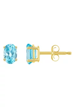 Buy ✨ 14K Gold 6x4 Oval Blue Topaz Earrings by Belk & Co. 🧨 -DealsBelk & Co. Store Belk 32922