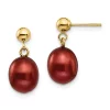 Cheap 🤩 14K Yellow Gold 8-9mm Brown Freshwater Cultured Pearl Dangle Post Earrings by Belk & Co. 😍