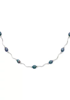 Deals 😍 Sterling Silver Rhodium-plated 6-7mm Black Freshwater Cultured Pearl Necklace by Belk & Co. ❤️ -DealsBelk & Co. Store Belk 32951