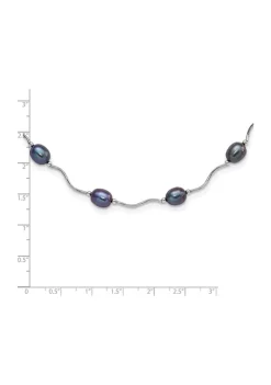 Deals 😍 Sterling Silver Rhodium-plated 6-7mm Black Freshwater Cultured Pearl Necklace by Belk & Co. ❤️ -DealsBelk & Co. Store Belk 32953