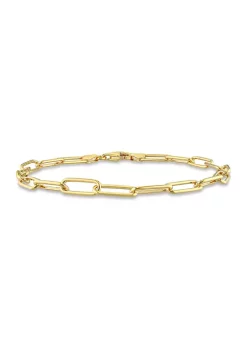 Top 10 ⭐ 18k Yellow Gold Plated Sterling Silver 5mm Paperclip Chain Anklet, 9" by Belk & Co. 🛒